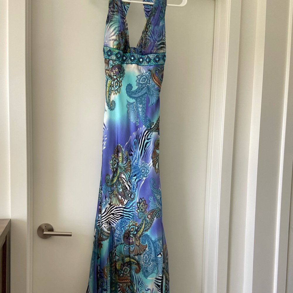 Cache Wild Pattern Backless Gown - image 1